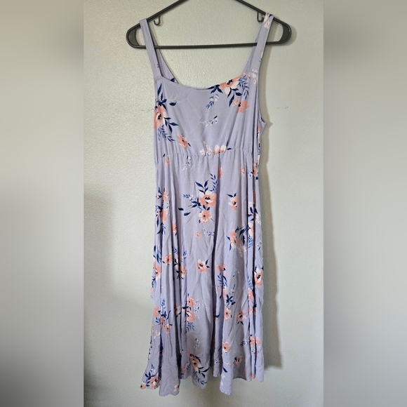 Torrid Blue Floral Faux Wrap Dress Size 00 - Picture 2 of 8